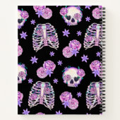 Schädel und Knochen schwarz Notizblock (Rückseite)