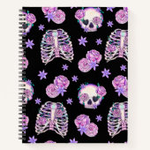 Schädel und Knochen schwarz Notizblock (Vorderseite)