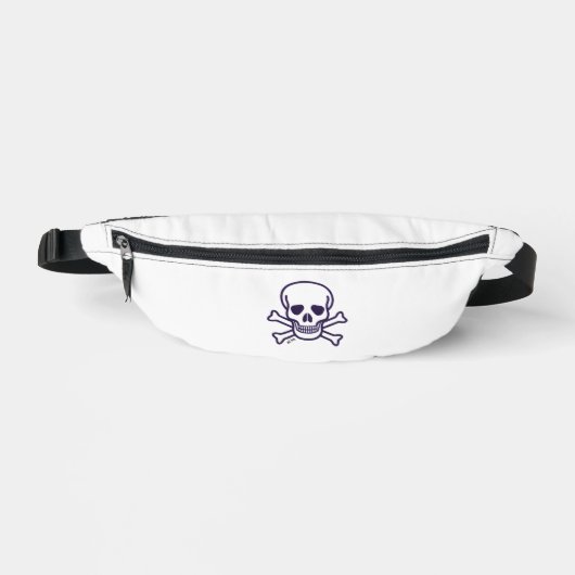 Schädel und Knochen weißer Bauchtasche (Vorderseite)