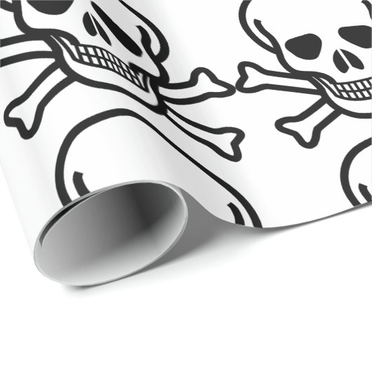 Schädel- und KnochenHalloween Geschenkpapier (Rolleneckpunkt)