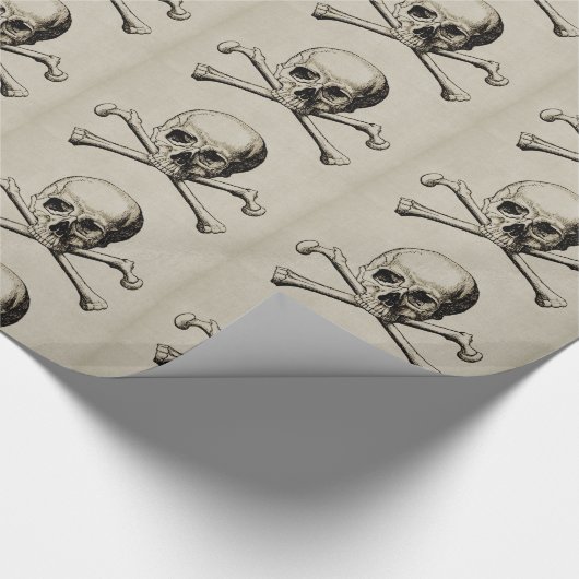 Schädel- und KnochenHalloween Geschenkpapier (Ecke)