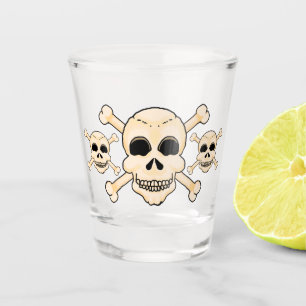 Schädel- und Krebsholz Schnapsglas