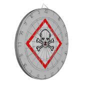 Schädel- und Krebsobensymbol Dartscheibe (Vorderseite Links)