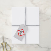 Schädel- und Krebsobensymbol Geschenkanhänger (Mit Garn)