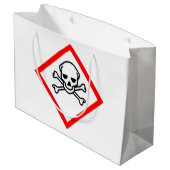 Schädel- und Krebsobensymbol Große Geschenktüte (Rückseite Schrägansicht)