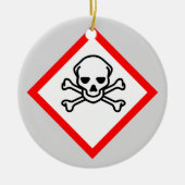 Schädel- und Krebsobensymbol Keramik Ornament (Vorne)