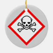 Schädel- und Krebsobensymbol Keramik Ornament (Hinten)