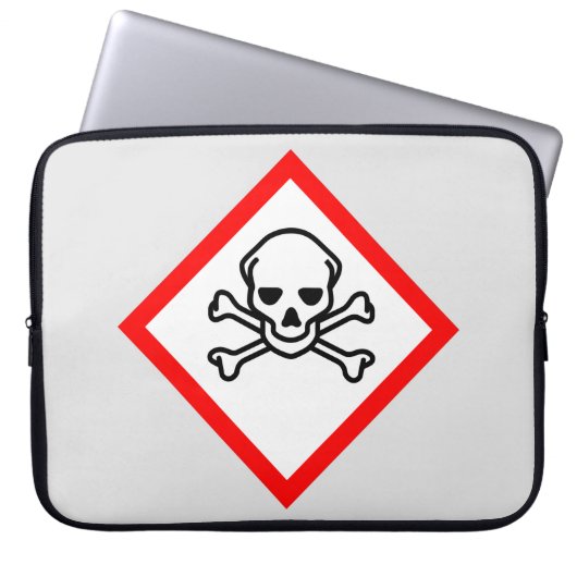 Schädel- und Krebsobensymbol Laptopschutzhülle (Vorderseite)