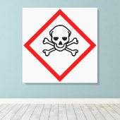 Schädel- und Krebsobensymbol Leinwanddruck (Insitu (Holzboden))
