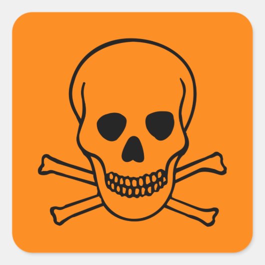 Schädel- und Krebsobgefährdung Quadratischer Aufkleber (Vorderseite)