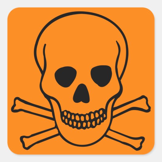 Schädel- und Krebsobgefährdung Quadratischer Aufkleber (Vorderseite)