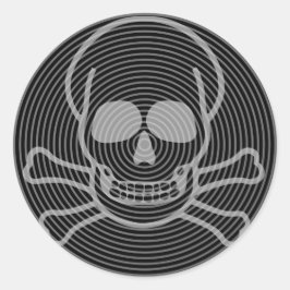 Schädel- und Krebstiefe Runder Aufkleber