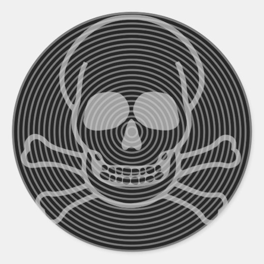 Schädel- und Krebstiefe Runder Aufkleber (Vorderseite)