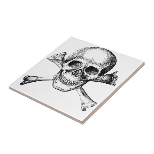 Schädel-und Kreuz-Knochen Fliese (Seite)