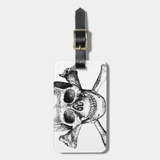 Schädel-und Kreuz-Knochen Gepäckanhänger (Vorderseite vertikal)