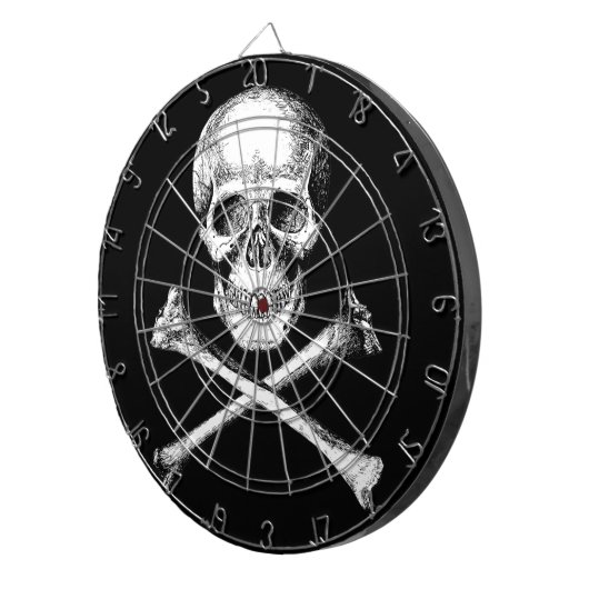 Schädel-und Kreuz-KnochenDartboard Dartscheibe (Vorderseite rechts)