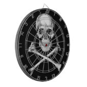 Schädel-und Kreuz-KnochenDartboard Dartscheibe (Vorderseite Links)