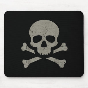 Schädel und Kreuzbeine Vintage Gothic Piratendesig Mousepad