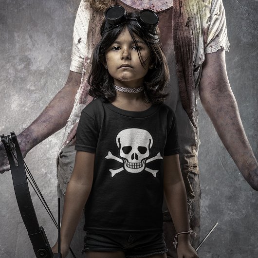 Schädel und Kreuze Dunkle Kinder T-Shirt