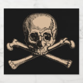 Schädel und Kreuzknochen 2 Alkoholflaschenetikett (Einzelnes Label)