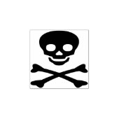 Schädel und Kreuzknochen 2 Silhouetten Kunst Brief Gummistempel (Prägung)