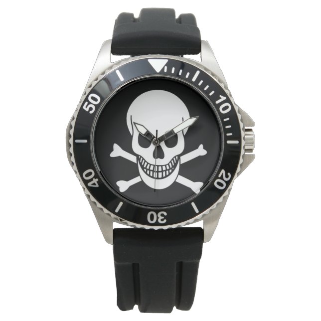 Schädel und Kreuzknochen Armbanduhr (Vorderseite)