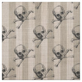 Schädel und Kreuzknochen auf Tan Strick Stoff (Muster)