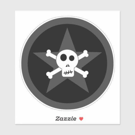 Schädel und Kreuzknochen Aufkleber (Blatt)