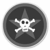 Schädel und Kreuzknochen Aufkleber (Vorderseite)