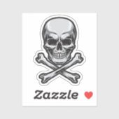 Schädel und Kreuzknochen Aufkleber (Blatt)