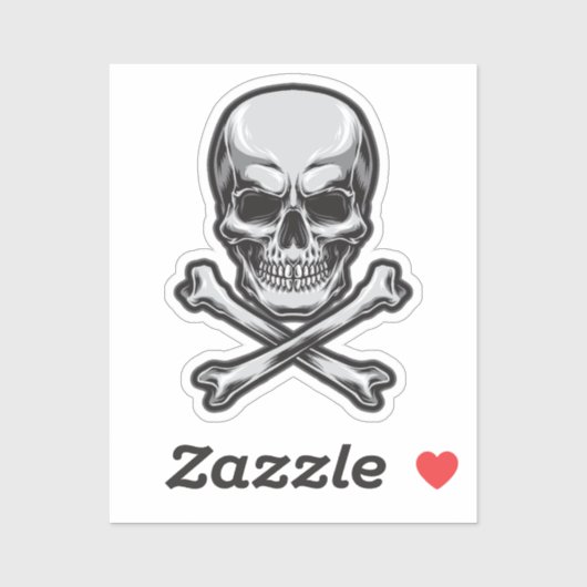 Schädel und Kreuzknochen Aufkleber (Blatt)