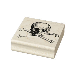 Schädel und Kreuzknochen   BRIEFMARKE Gummistempel