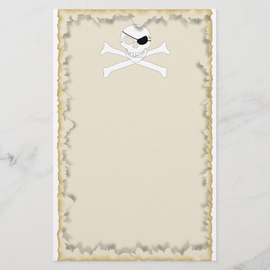 Schädel und Kreuzknochen Briefpapier (Vorderseite)