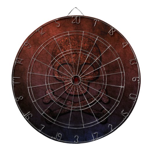 Schädel und Kreuzknochen Dartscheibe (vorne)