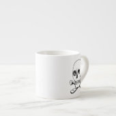 Schädel und Kreuzknochen Espressotasse (Vorderseite Rechts)