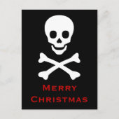 Schädel und Kreuzknochen Feiertagspostkarte (Vorderseite)