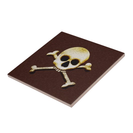 Schädel und Kreuzknochen Fliese (Seite)