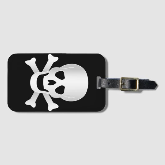 Schädel und Kreuzknochen Gepäckanhänger (Vorderseite (Horizontal))