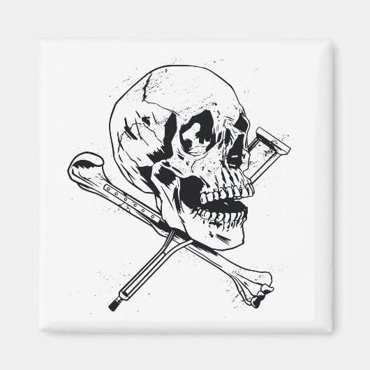 Schädel und Kreuzknochen Geschenk für Schädel Magnet (Vorne)