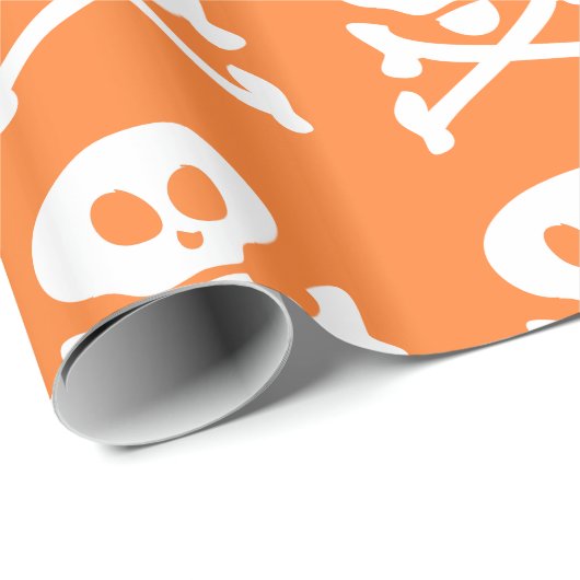 Schädel und Kreuzknochen Geschenkpapier (Rolleneckpunkt)