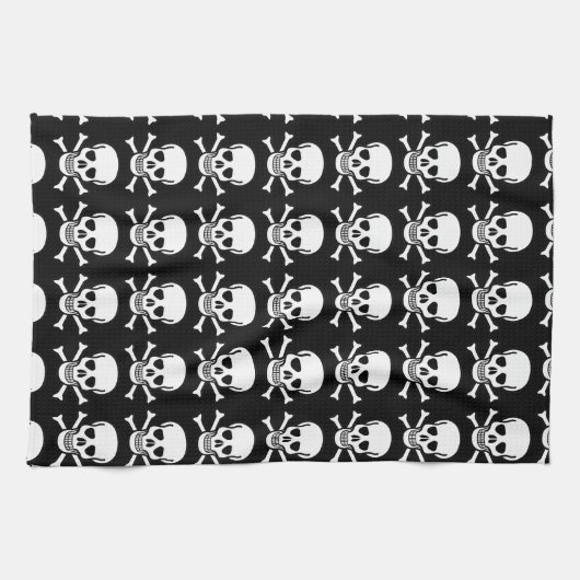 Schädel und Kreuzknochen Geschirrtuch (Horizontal)