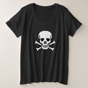 Schädel und Kreuzknochen Große Größe T-Shirt