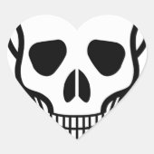 Schädel und Kreuzknochen Herz-Aufkleber (Vorderseite)