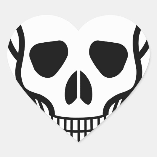 Schädel und Kreuzknochen Herz-Aufkleber (Vorderseite)