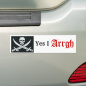 Schädel- und Kreuzknochen, ja ich, Arrgh Autoaufkleber (Auf Auto)