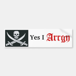 Schädel- und Kreuzknochen, ja ich, Arrgh Autoaufkleber