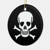 Schädel und Kreuzknochen Keramik Ornament (Links)