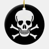 Schädel und Kreuzknochen Keramik Ornament (Hinten)