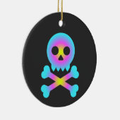 Schädel und Kreuzknochen Keramik Ornament (Rechts)