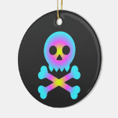 Schädel und Kreuzknochen Keramik Ornament (Links)